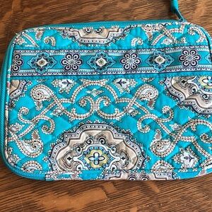 Vera Bradley Turquoise and Cream Cosmetic Bag